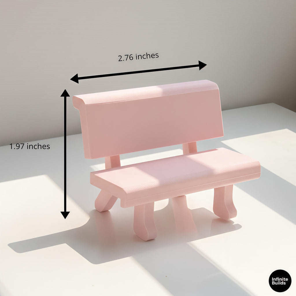 Smiski Mini Stone Bench 1:12 | 3D Printed Bench for Smiski | Miniature Park Chair | Smiski Display Decor