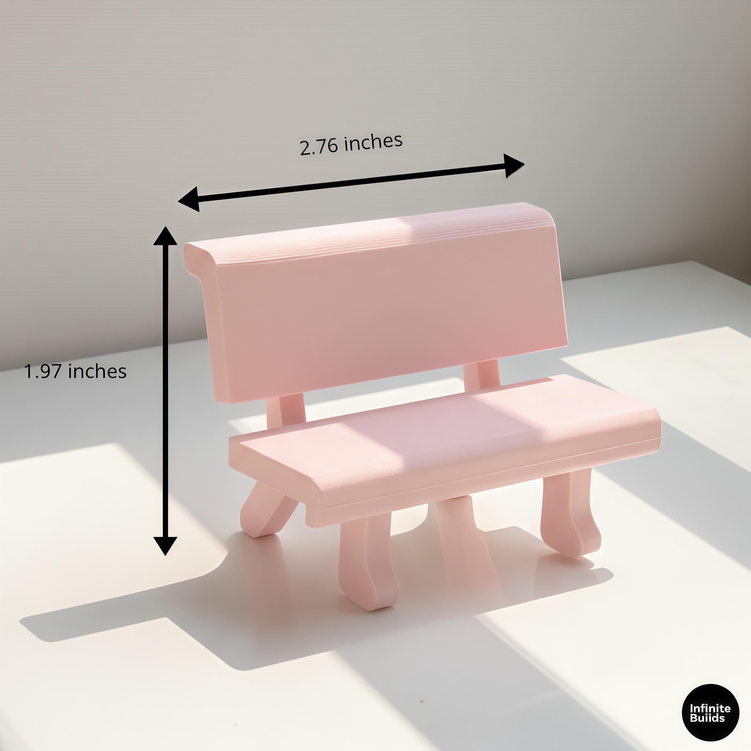 Smiski Mini Stone Bench 1:12 | 3D Printed Bench for Smiski | Miniature Park Chair | Smiski Display Decor