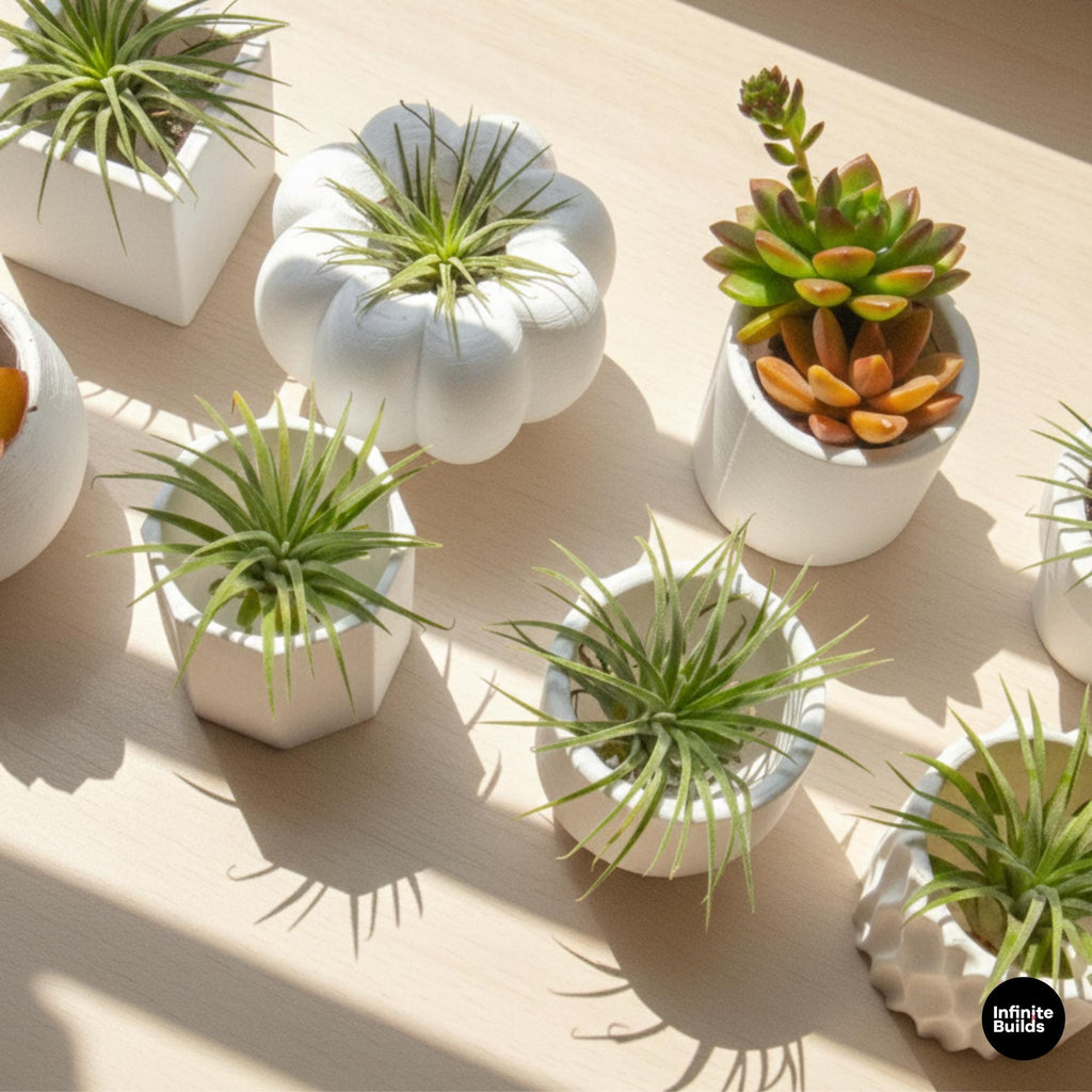 Bulb Round Plant Pot 3D Printed | Large Bulb Planter | Minimalist Succulent Pot | Modern Round Planter | Desk & Shelf Decor