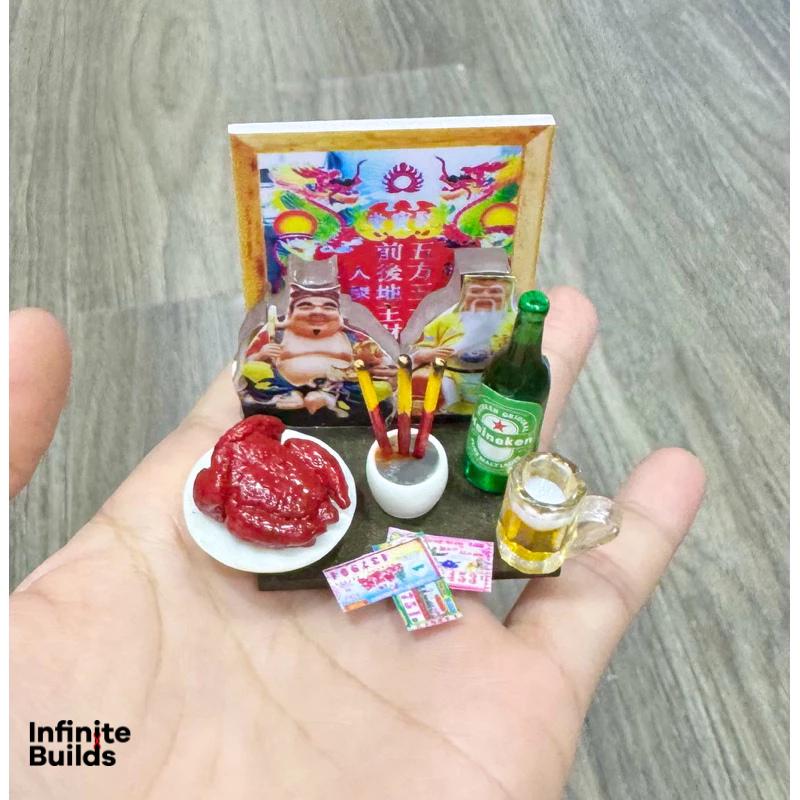Miniature Altar of the God of Wealth and Earth Deity DIY Kit | 1:12 | Vietnamese Miniature | Vietnamese Gift Set | Cute Vietnamese Decor