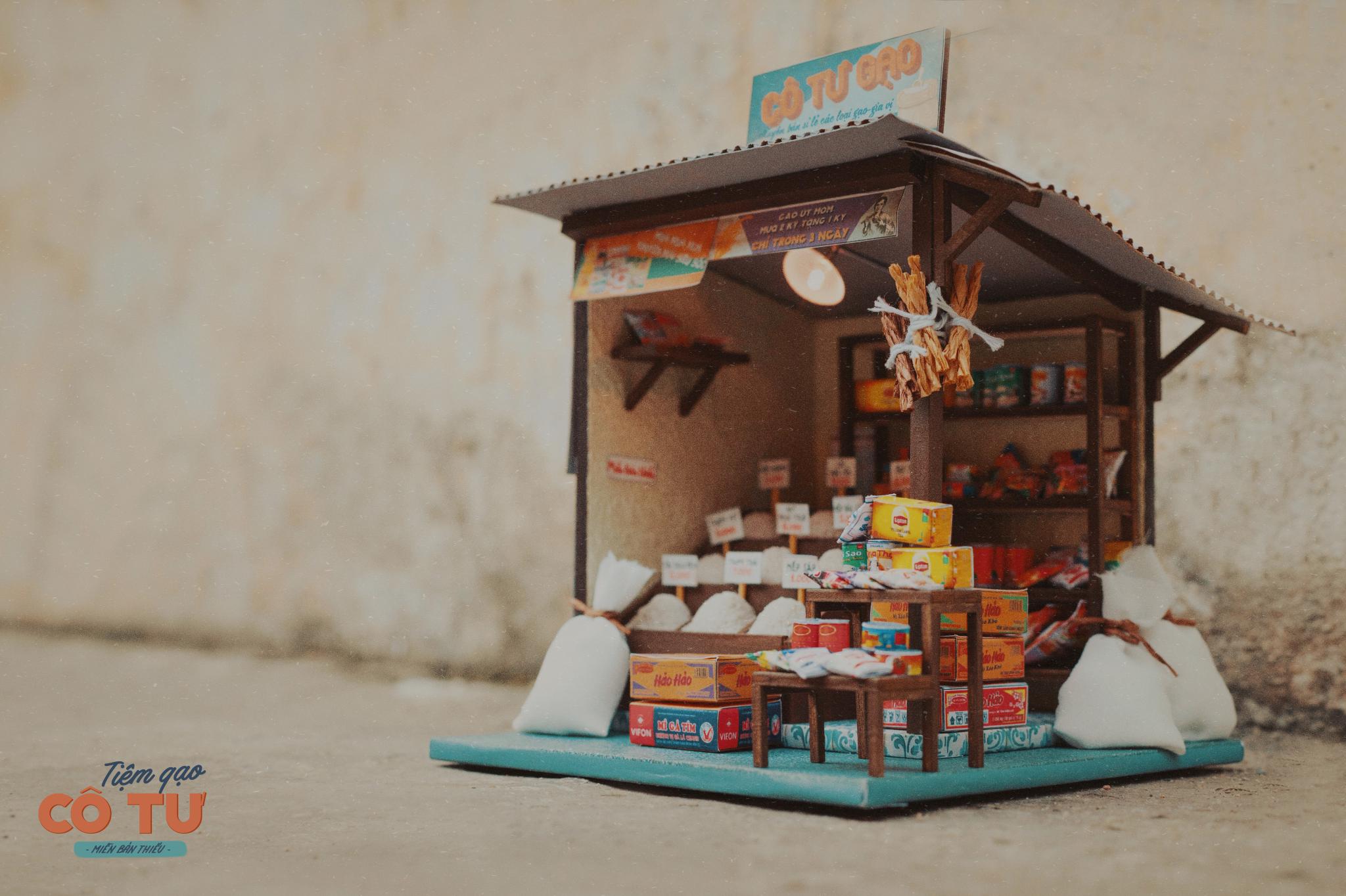 Vintage Rice Shop Miniature DIY Kit - Beginner Friendly Diorama
