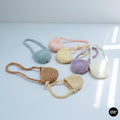 Set of 2 Mini Crochet Bags for Collectible Figures | Handmade Doll Accessories | Tiny Yarn Bags for Display Decor
