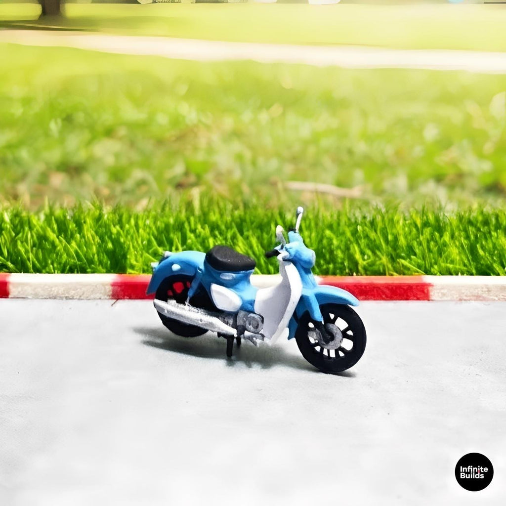 Honda Cub 1:64 Scale Mini Scooter | 12K Resin 3D Printed Motorcycle | High Detail Collectible Diorama Model