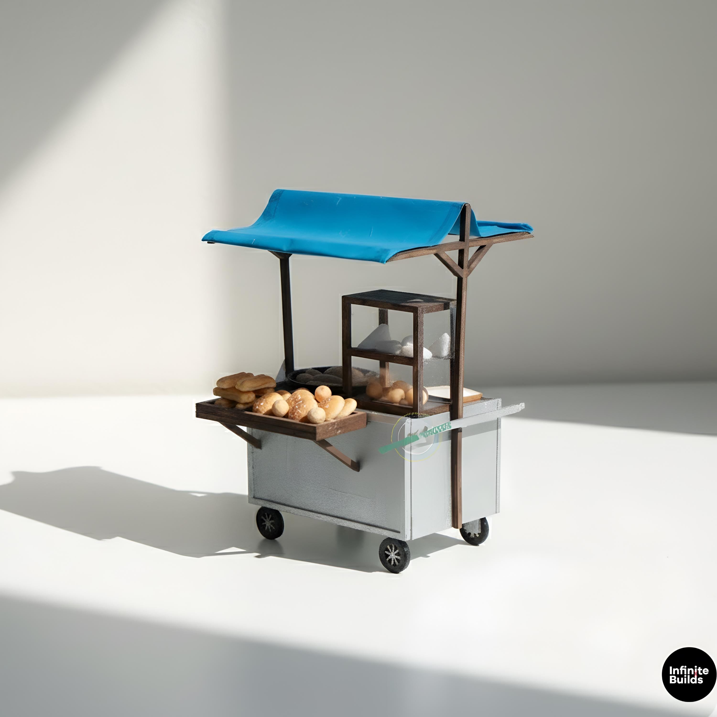 Vietnamese Hollow Donuts Cart DIY Kit: Miniature Dollhouse Model