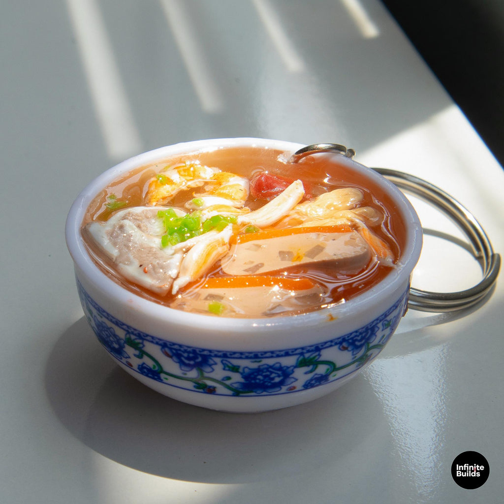 Mini Banh Canh Cua Keychain: Vietnamese Polymer Clay Food Charm