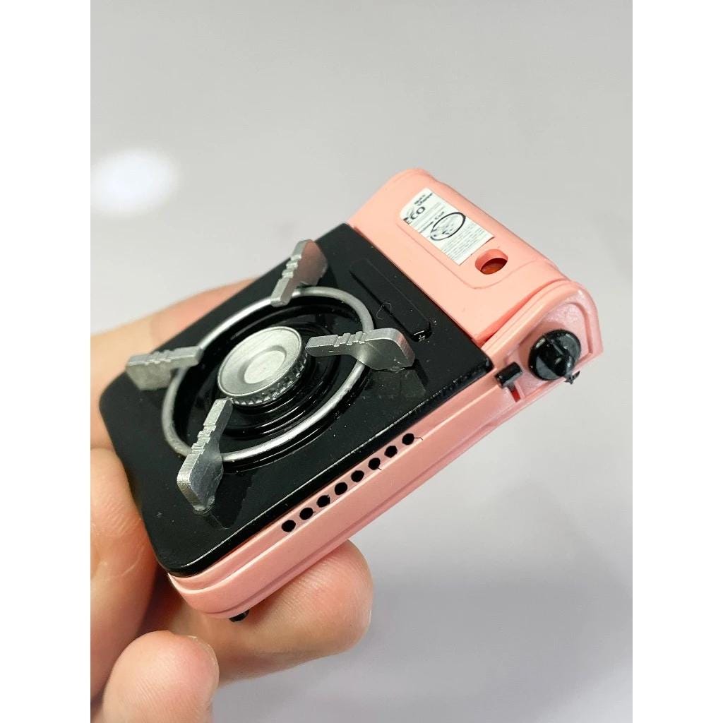 Miniature Portable Stove with Removable Fuel Can | 1:6 Scale Camping Stove | Handpainted ABS Plastic | Mini Outdoor Kitchen Accessory