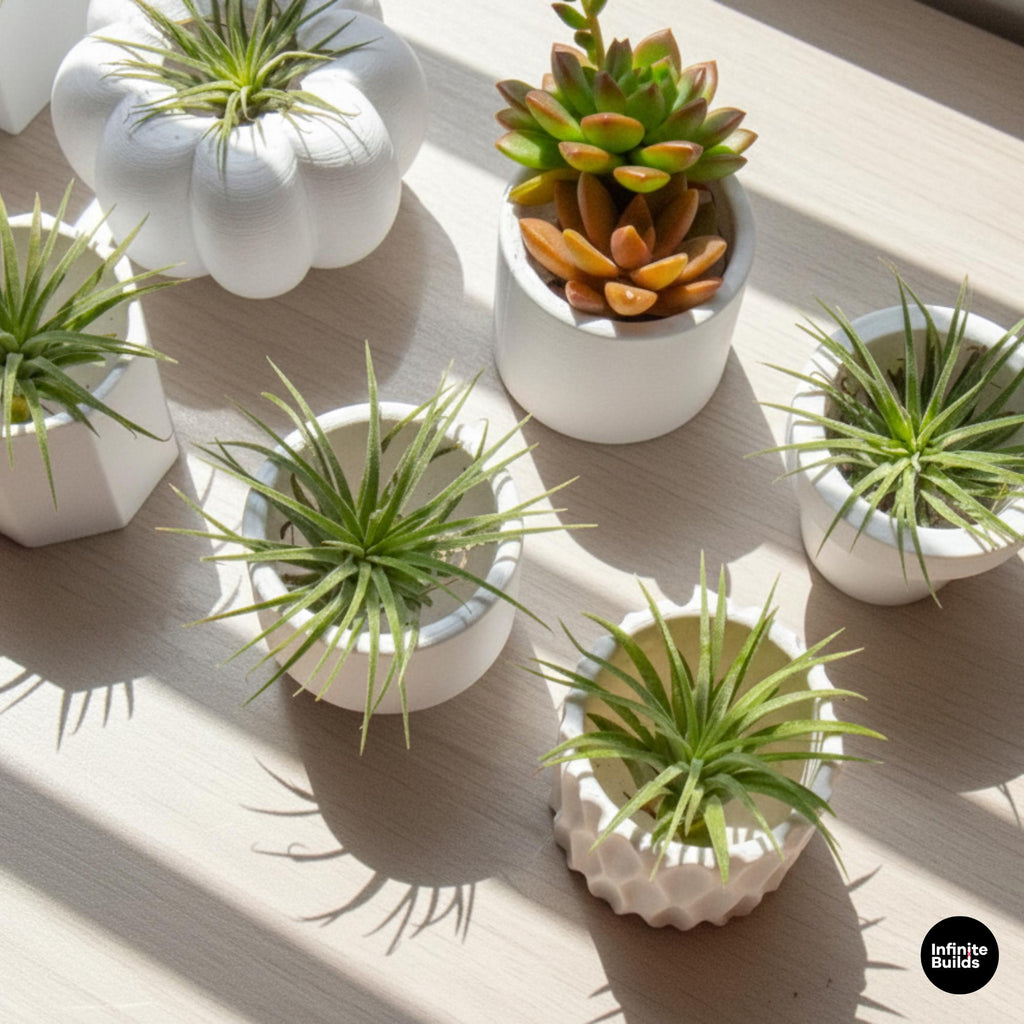 Mini Terracotta Style Pot 3D Printed | Small Round Planter for Air Plants | Succulents | Minimal Home Decor