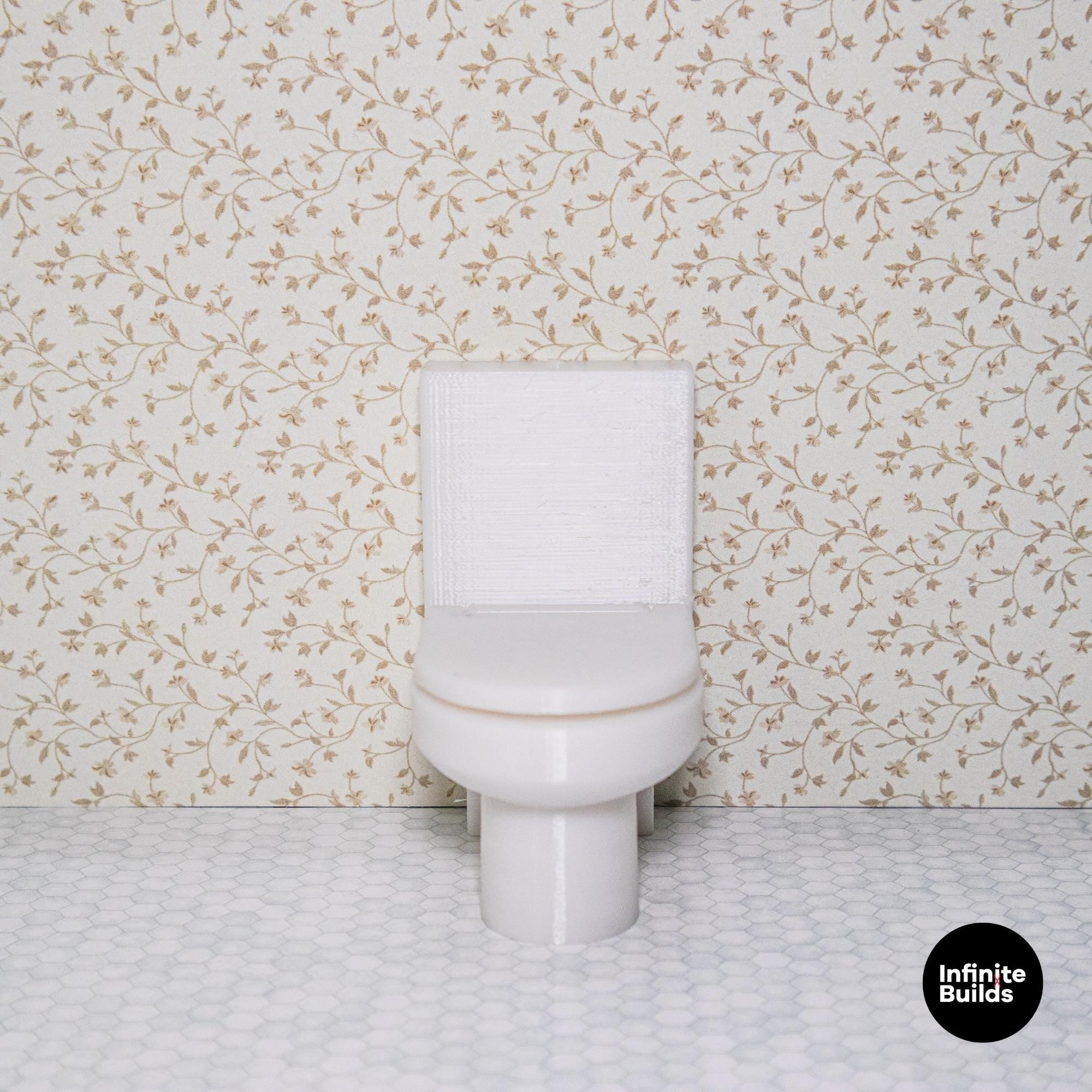 Miniature Modern Dollhouse Toilet - 1:12 Scale - Set of 2