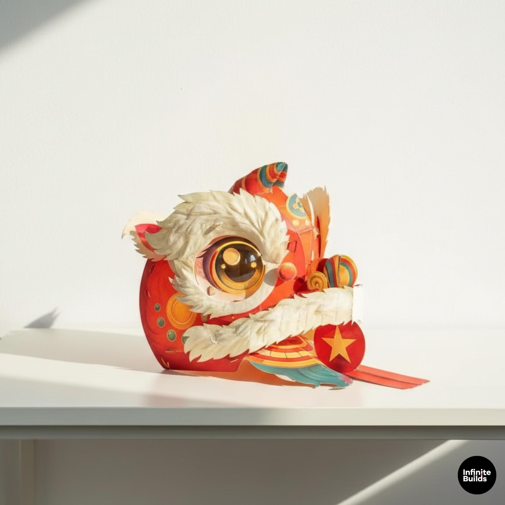 Vietnamese Lion Dance Lantern: Mid-Autumn Festival LED Decor