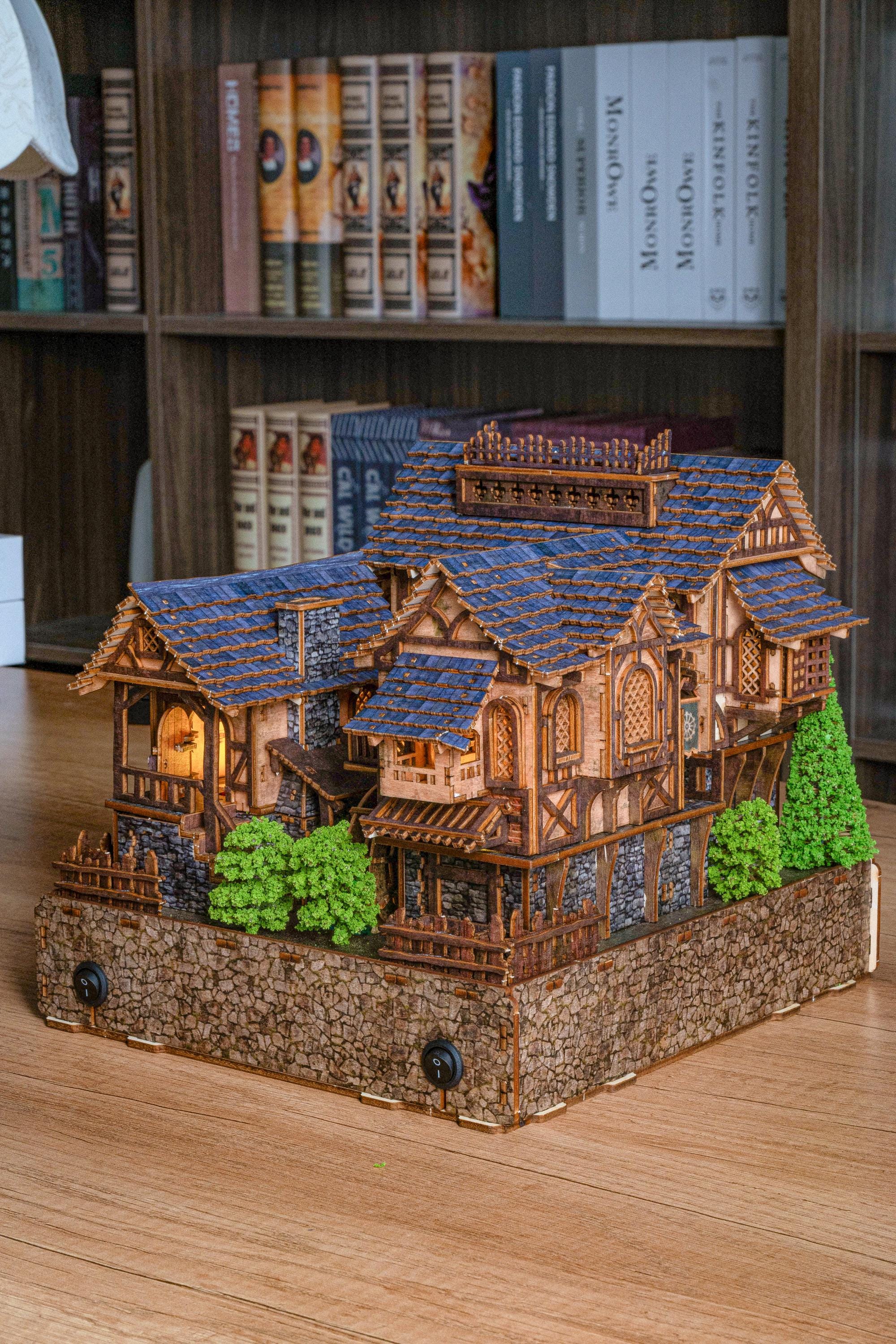 Heartbrook Village DIY Book Nook: Miniature Wooden House Diorama with LED