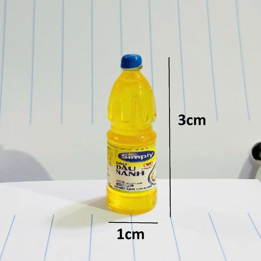 Miniature Vietnamese Soy Cooking Oil Bottle: Dollhouse Kitchen (Set of 2)