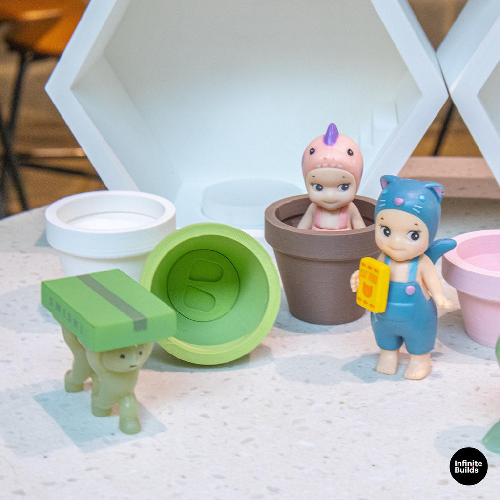 Smiski, Sonny Angel Mini Plant Pot Display for Collectible Figures | Cute Desk Decor Holder | Mini & Regurlar Sizes