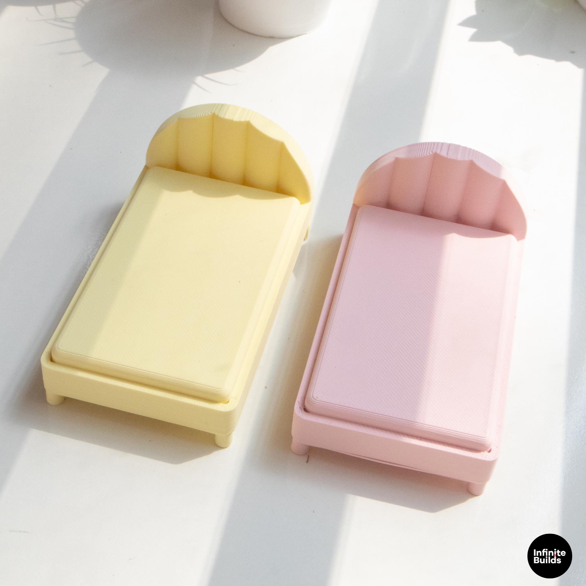 Smiski Mini Bed | 1:12 Scale 3D Printed Miniature Bed | Smiski Display Furniture | Desk Decor Gift for Smiski Collectors