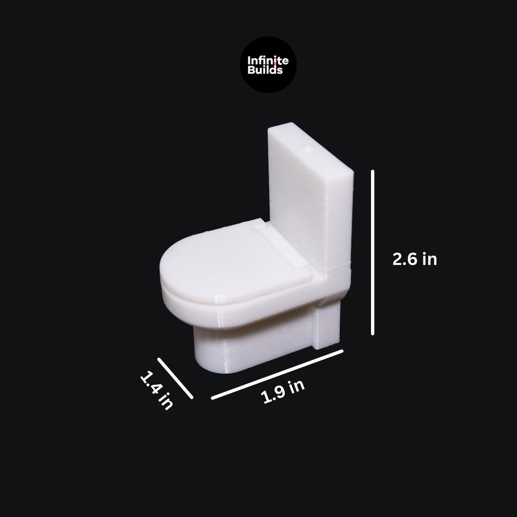 Miniature Modern Dollhouse Toilet - 1:12 Scale - Set of 2