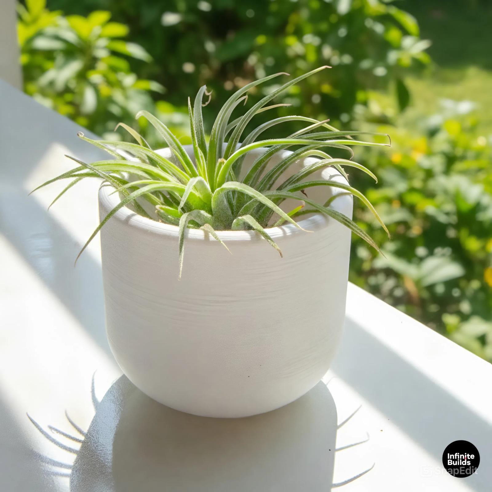 3D Printed Round Cup Plant Pot | Minimalist White Planter 2.4 Inches | Small Desk Pot for Air Plant & Succulent
