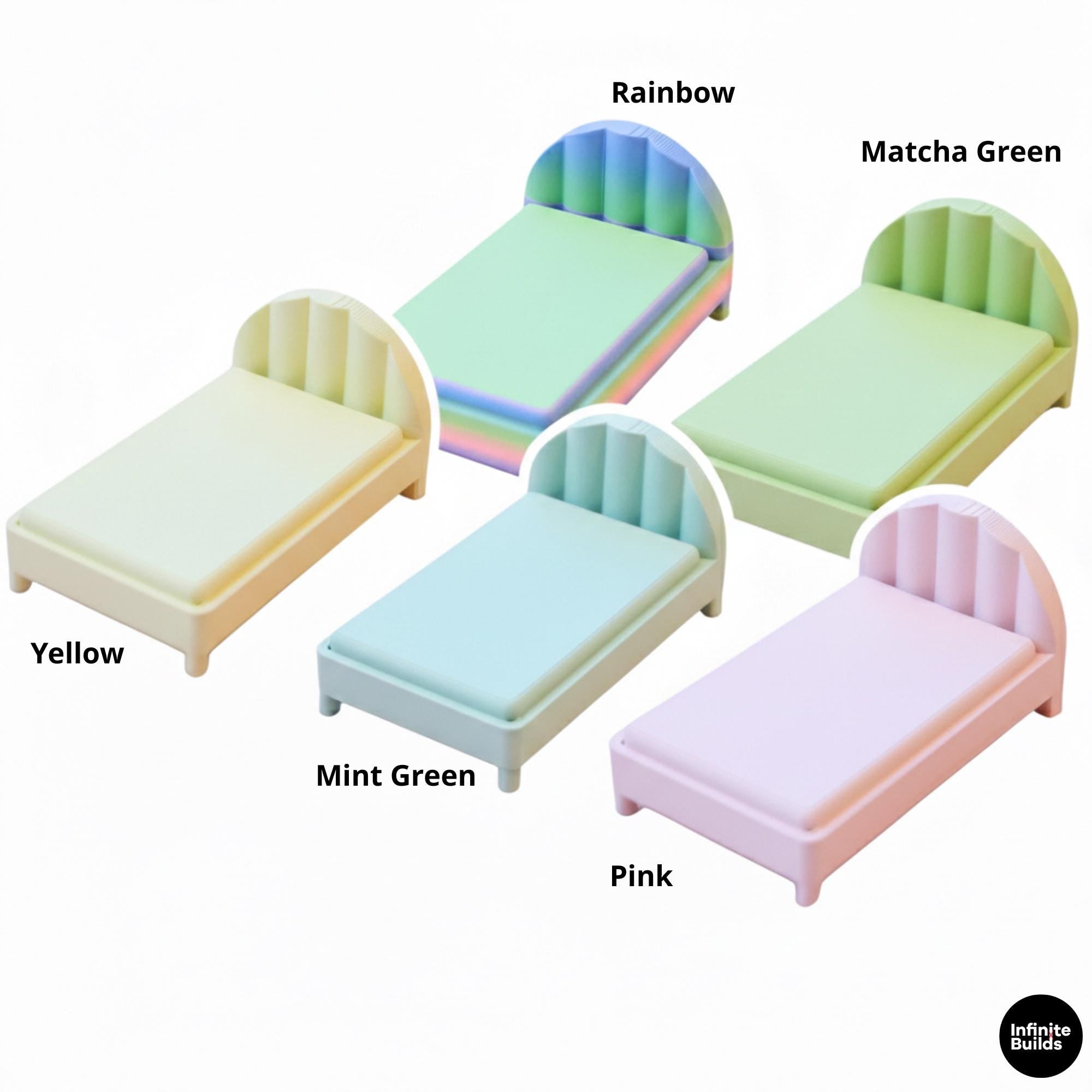 Smiski Mini Bed | 1:12 Scale 3D Printed Miniature Bed | Smiski Display Furniture | Desk Decor Gift for Smiski Collectors