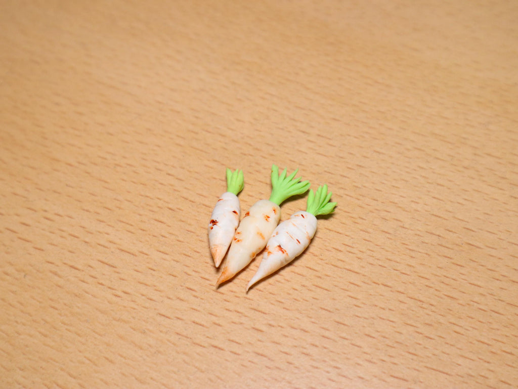 Handmade Miniature Radishes (Set of 2): Polymer Clay Dollhouse Food