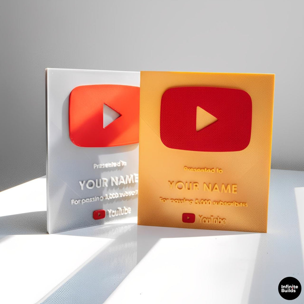 Custom YouTube Creator Award | Personalized  3D Printed Desk Decor | Personalized Award Gift | Content Creator Inspired | Milestone Gift