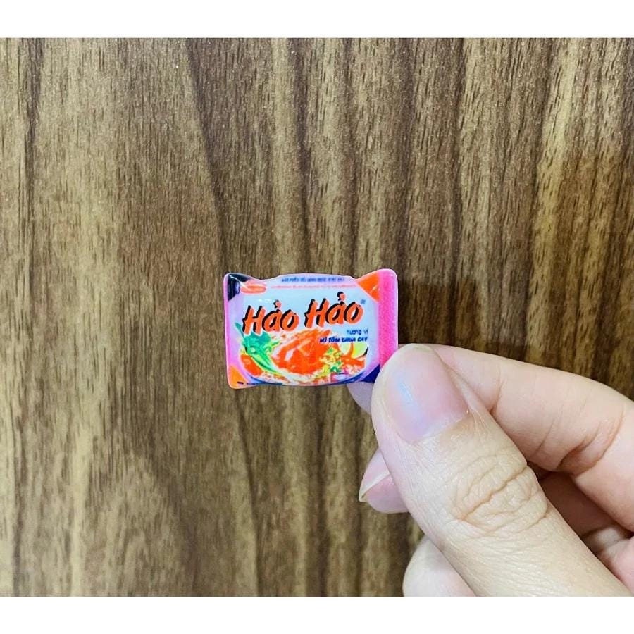 Mini Hao Hao Instant Noodle Pack | 1:12 Scale | Set of 2 | Vietnamese Instant Ramen Pack | Ramen Charm | Miniature Food | Dollhouse