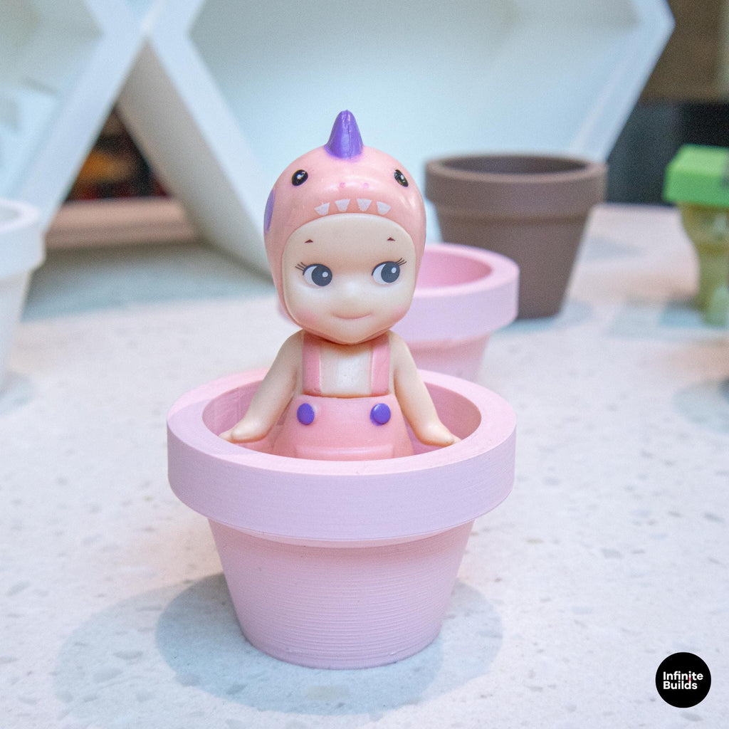 Smiski, Sonny Angel Mini Plant Pot Display for Collectible Figures | Cute Desk Decor Holder | Mini & Regurlar Sizes