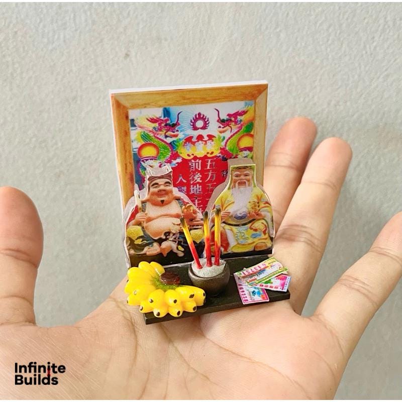 Miniature Altar of the God of Wealth and Earth Deity DIY Kit | 1:12 | Vietnamese Miniature | Vietnamese Gift Set | Cute Vietnamese Decor