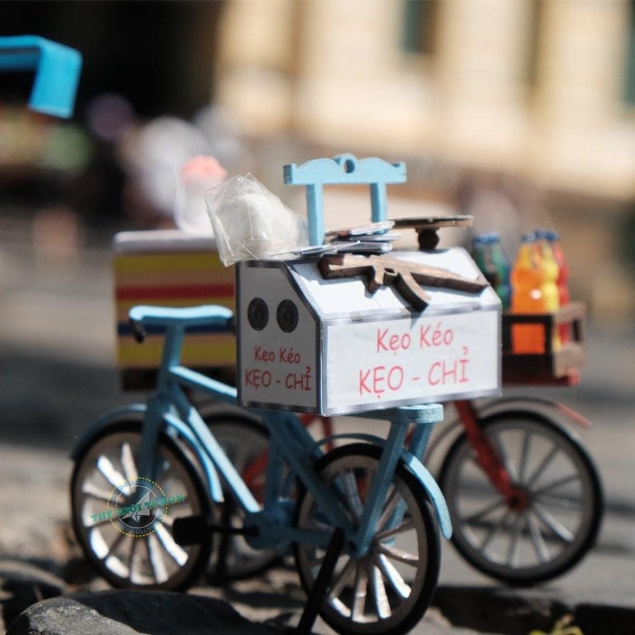 Miniature Vietnamese Taffy Candy Bike DIY Kit - Dollhouse Collectible