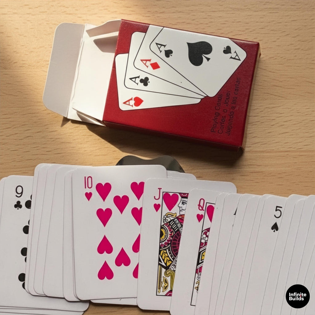 Mini Playing Cards Deck 5x4.5cm | Handmade Vietnamese Miniature | Dollhouse Accessory | Tiny Poker Deck for Diorama or Collectors