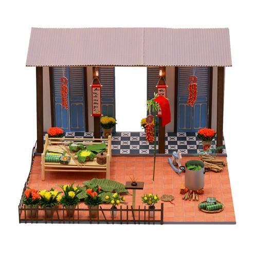 Miniature Vietnamese New Year Yard DIY Kit | Vietnamese Dollhouse | Lunar New Year Gift | Mô Hình Tết Sum Vầy | Make Your Own Dollhouse