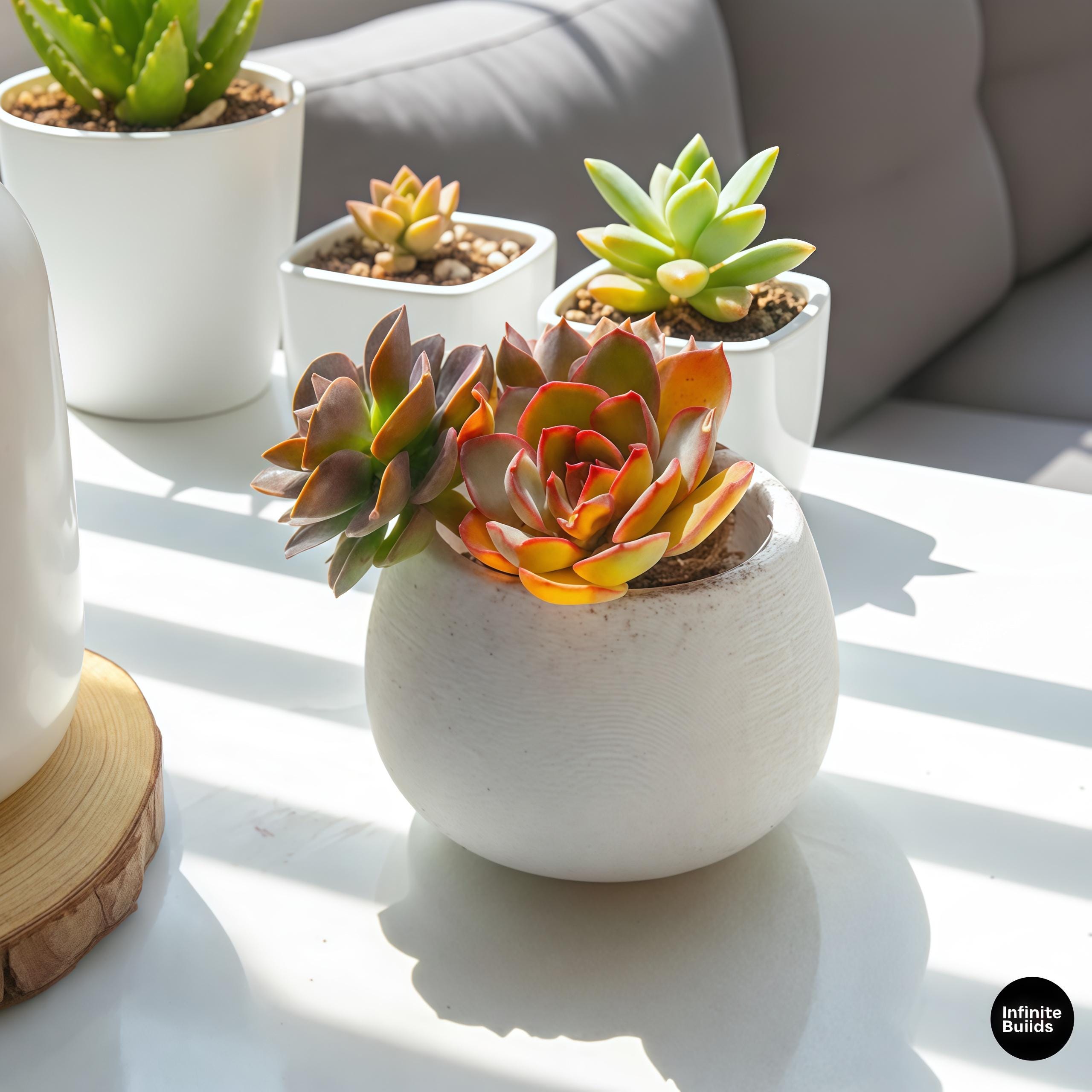Bulb Round Plant Pot 3D Printed | Large Bulb Planter | Minimalist Succulent Pot | Modern Round Planter | Desk & Shelf Decor