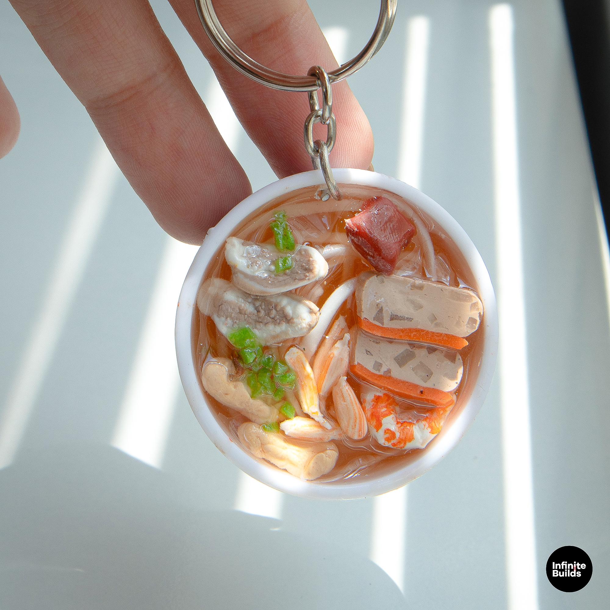 Mini Banh Canh Cua Keychain: Vietnamese Polymer Clay Food Charm