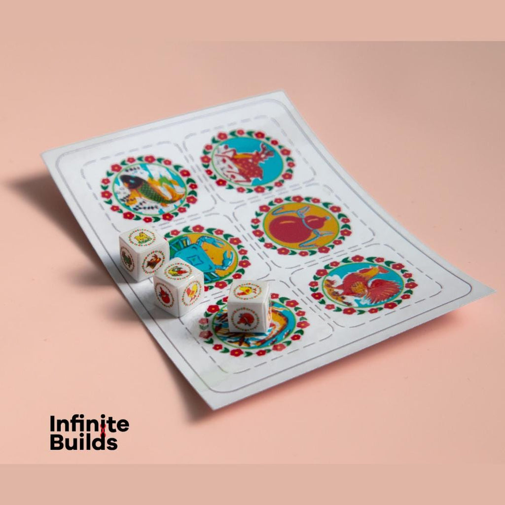 Mini Vietnamese Bầu Cua Cá Ngựa Game Set: Lunar New Year Gift