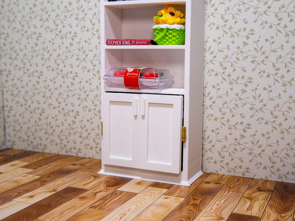 Miniature Classic Tall Bookshelf Set - 1:12 Scale Dollhouse Furniture