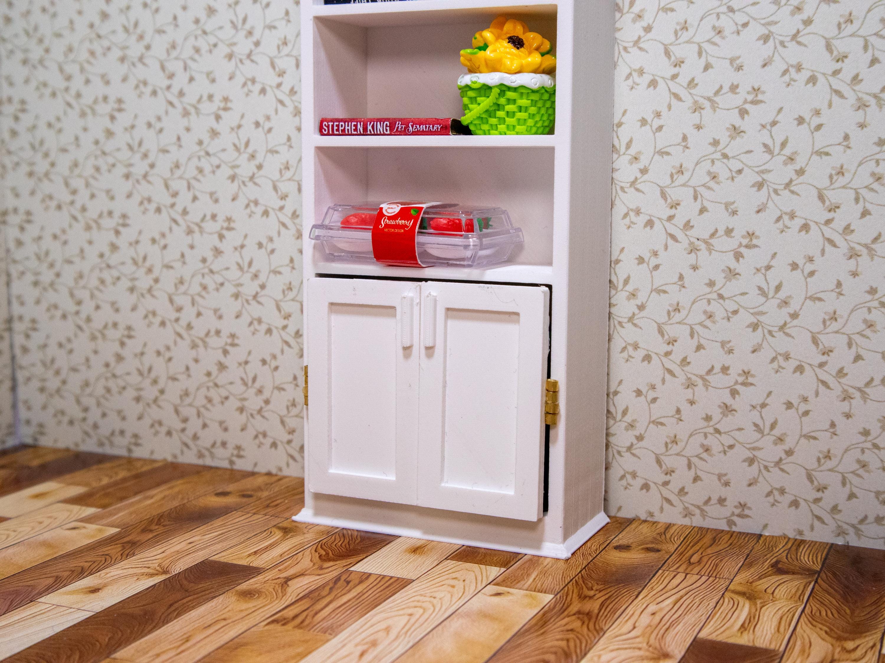 Miniature Classic Tall Bookshelf Set - 1:12 Scale Dollhouse Furniture