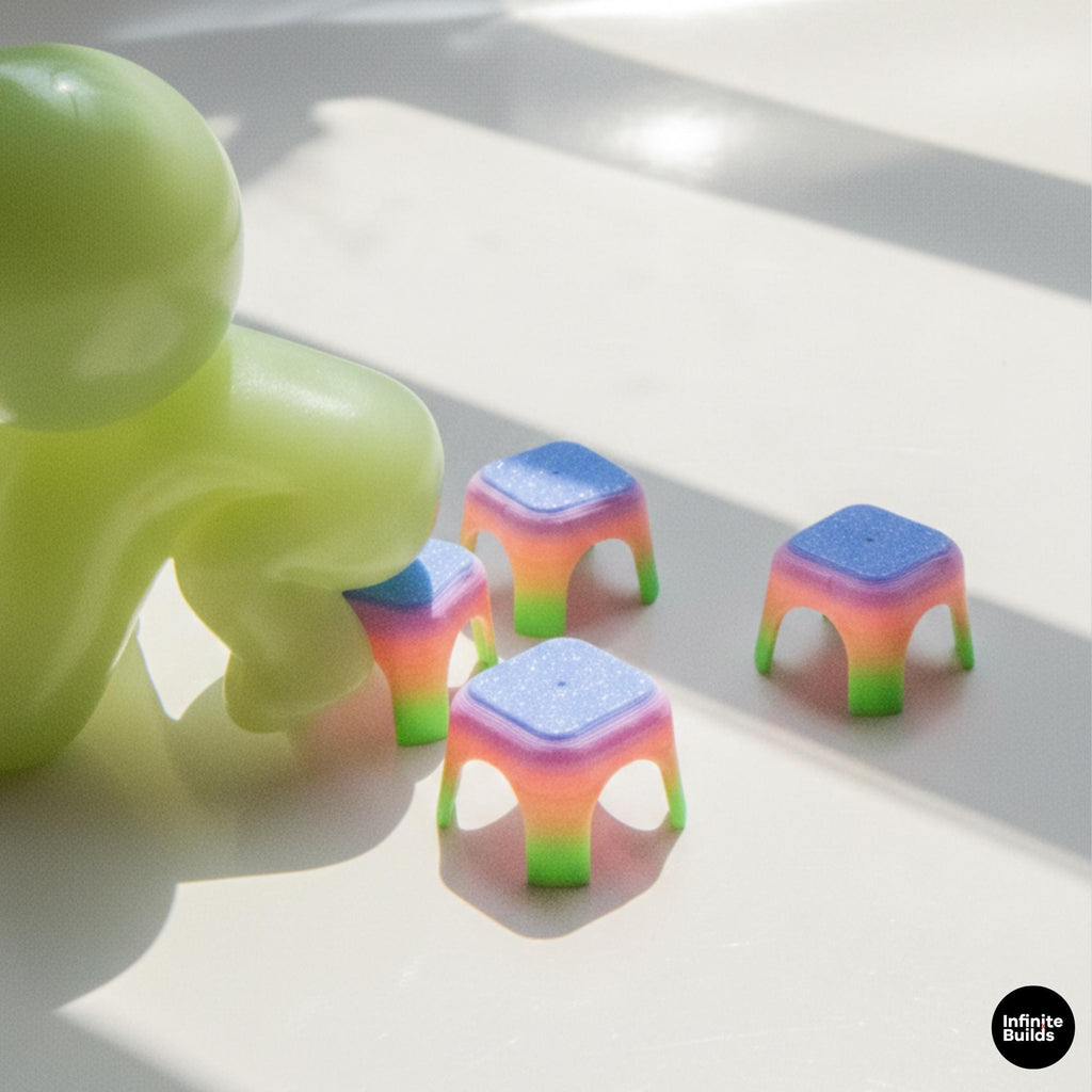 Smiski Mini Tea Stool | 1:12 Scale Mini Chair | Smiski Accessories | Tiny Furniture for Smiski Display & Desk Decor