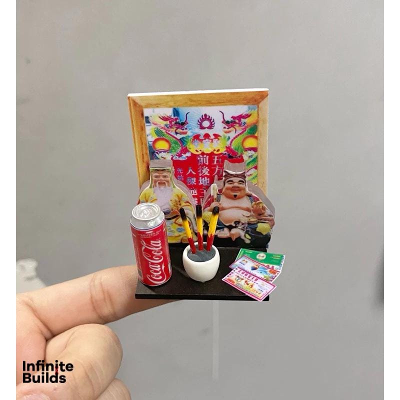 Miniature Altar of the God of Wealth and Earth Deity DIY Kit | 1:12 | Vietnamese Miniature | Vietnamese Gift Set | Cute Vietnamese Decor