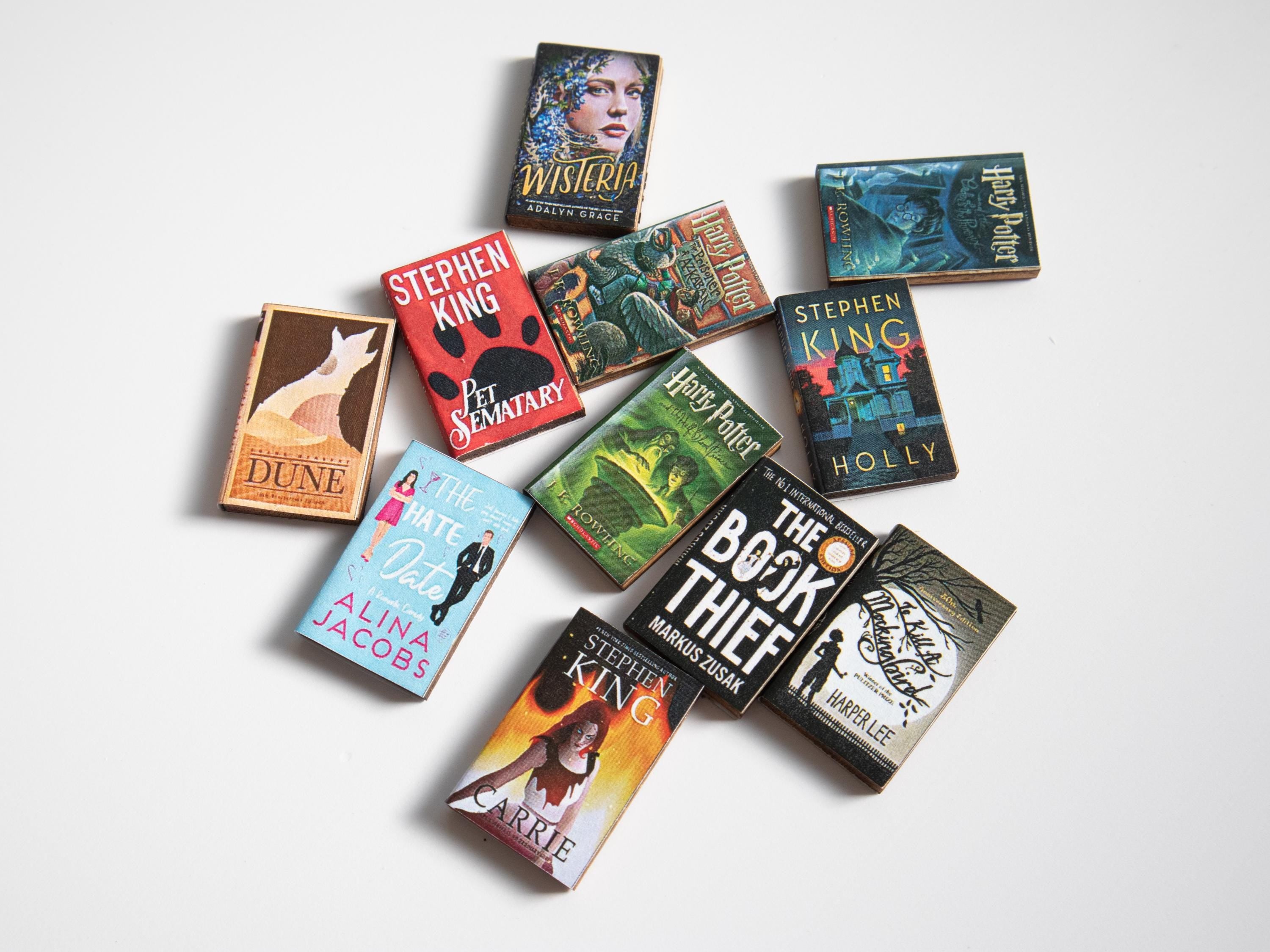 Printable 120 Miniature Book Covers | 1:12 Scale | Multiple Genres | TBR Jar | Dollhouse Library | Anxiety Book Shelf | Digital Download