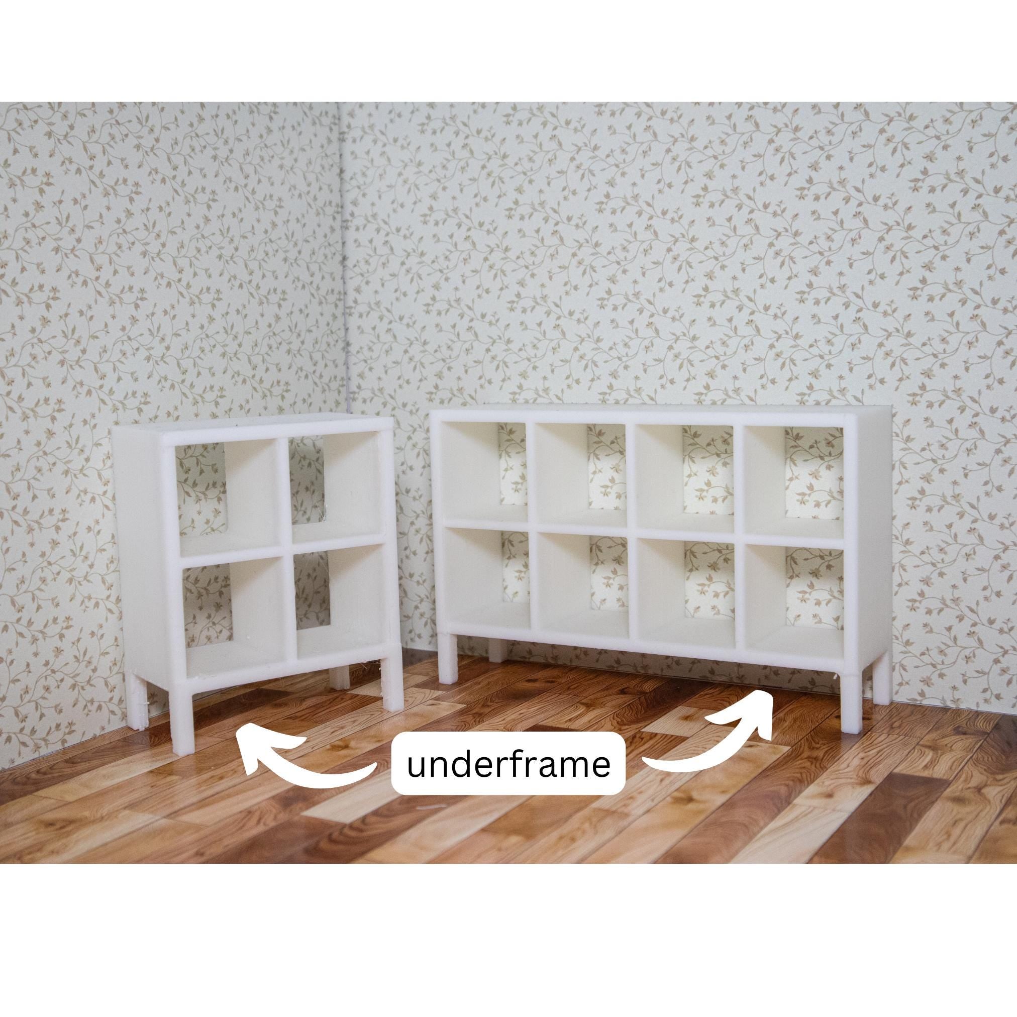 Miniature Ikea Kallax Shelves | 1:12 Scale | Dollhouse Shelves | Mini Living Room | Mini Furniture | Roombox Furniture | Miniature Storage