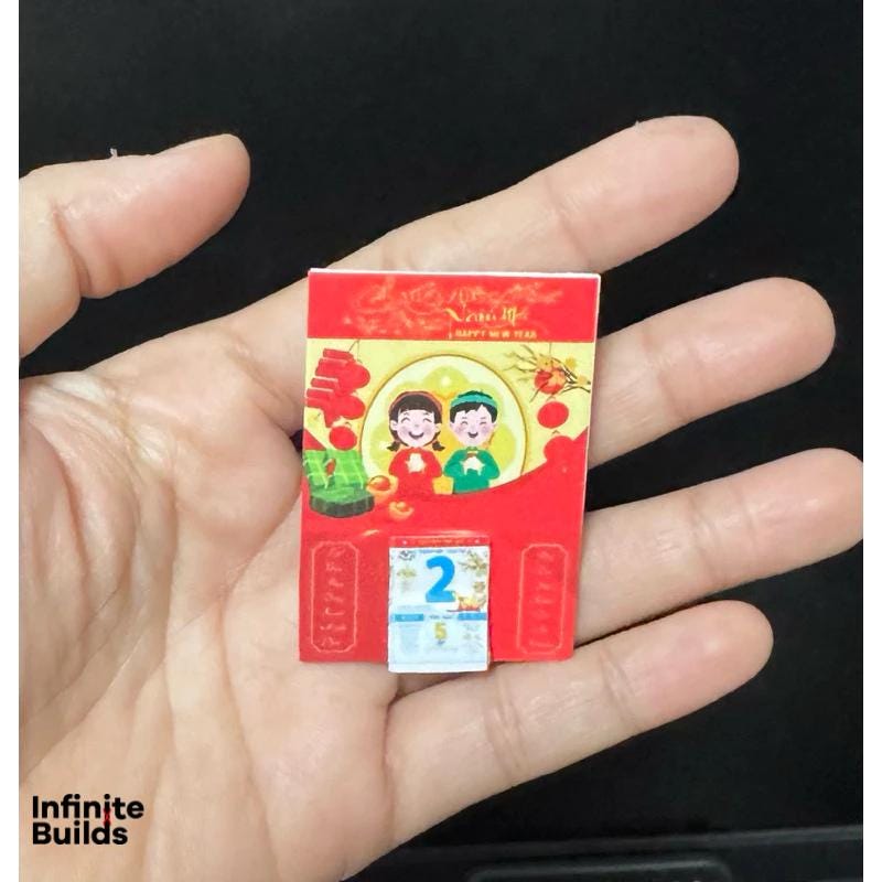 Miniature Vietnamese Calendar: Dollhouse New Year Accessory (Set of 2)