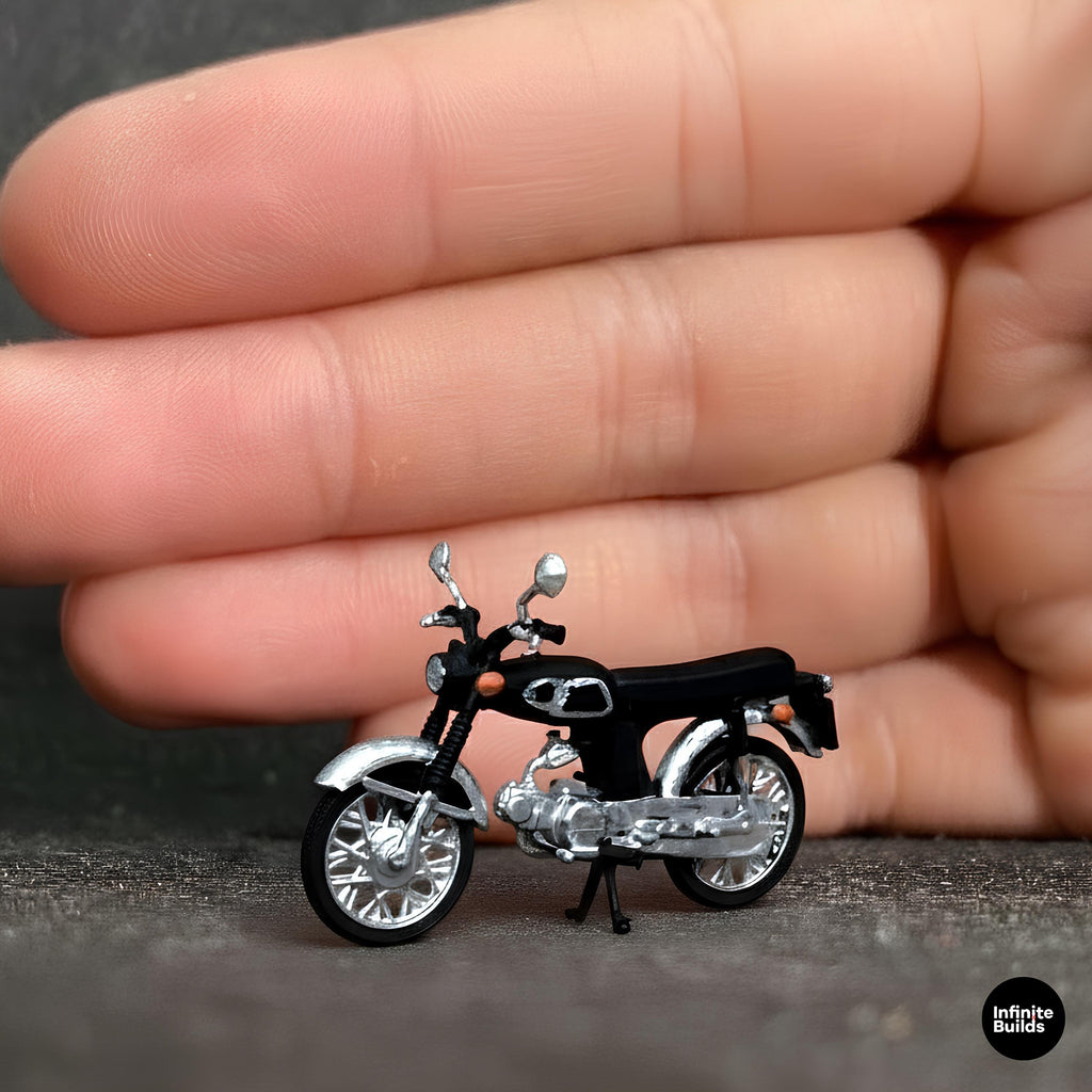 1:64 Scale Mini Motorcycle 12K Resin Model | High Detail 3D Printed Mini Bike | Handmade Collectible Display | Miniature Motorbike Model