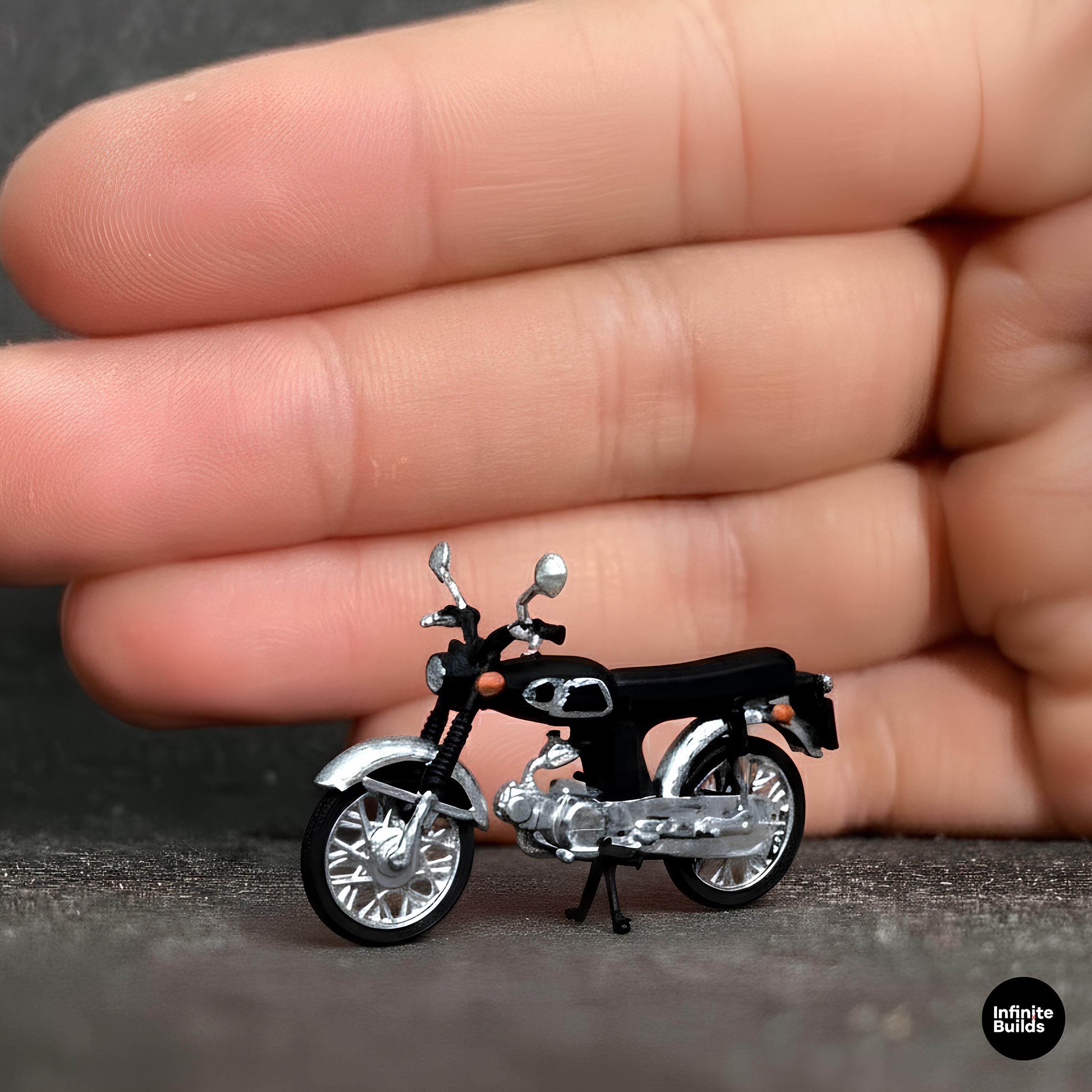 1:64 Scale Mini Motorcycle 12K Resin Model | High Detail 3D Printed Mini Bike | Handmade Collectible Display | Miniature Motorbike Model