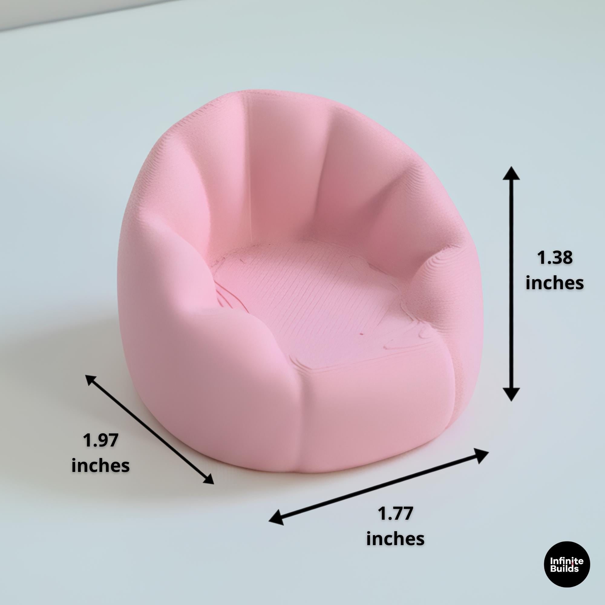 Mini Smiski Furniture Sofa & Bean Bag Set | Desk Display Size | 3D Printed Decor | Cozy Minimal Style | Gift for Figure Collectors