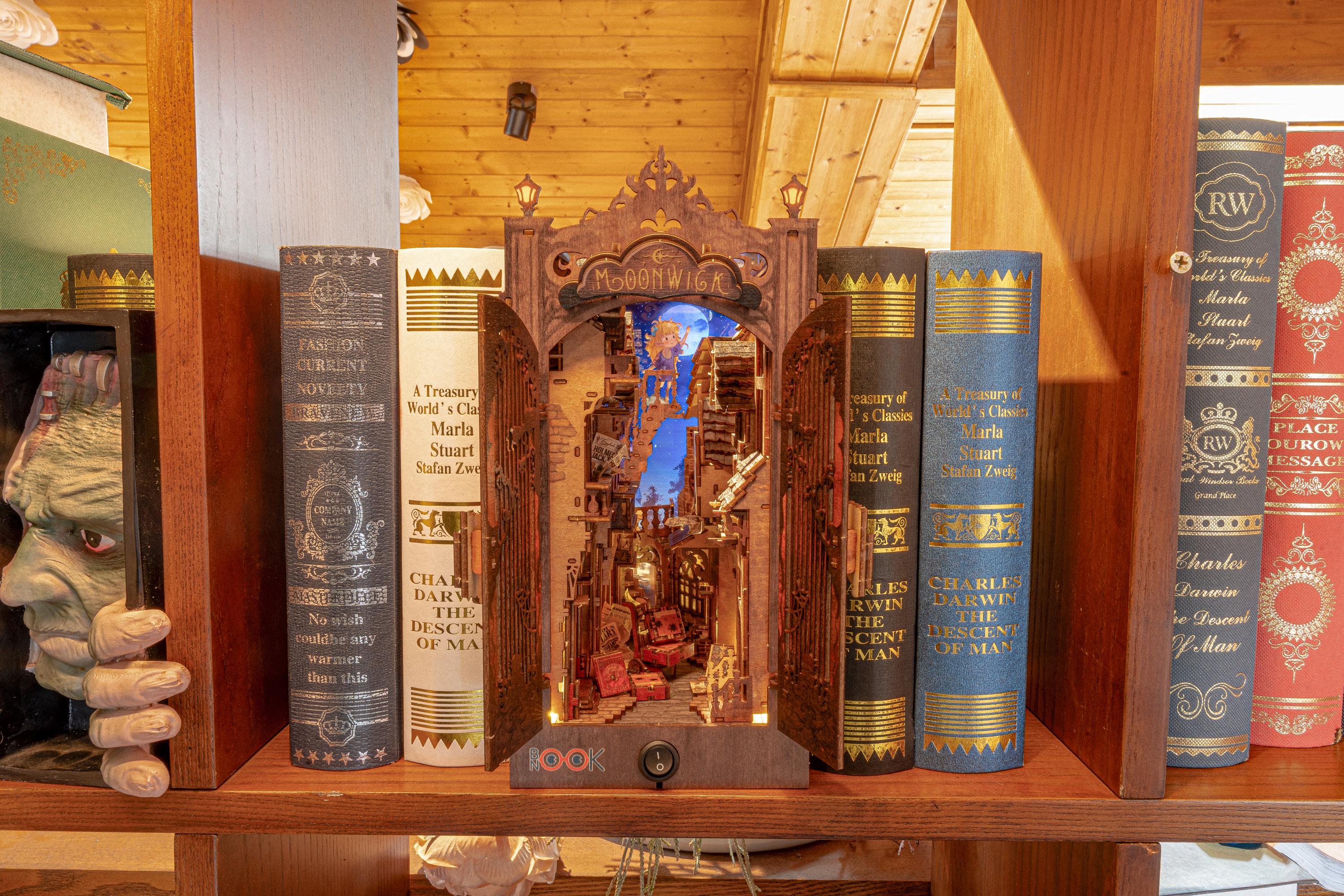 Moonwick City Book Nook DIY Kit: Handmade Fantasy Diorama with LED Lights