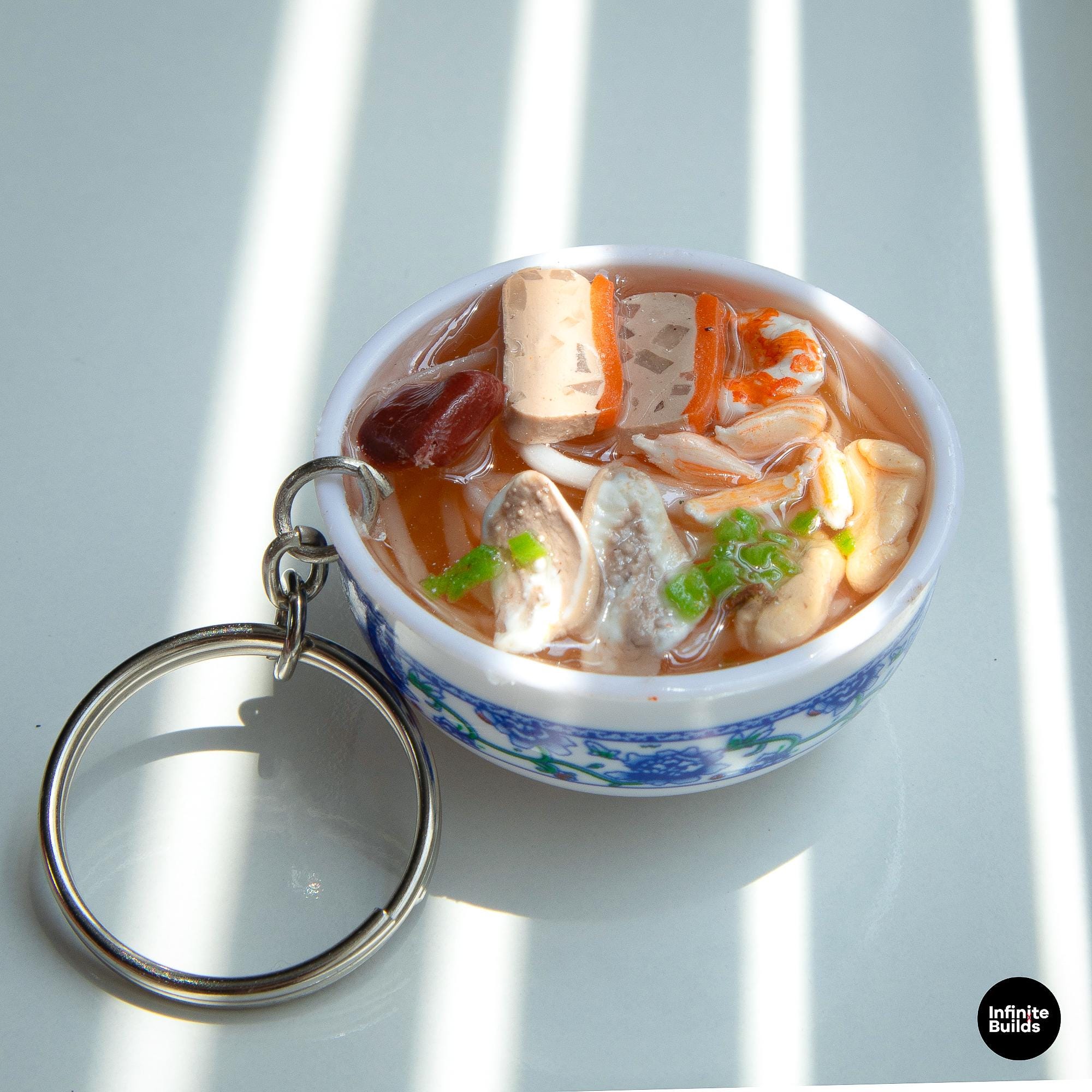 Mini Banh Canh Cua Keychain: Vietnamese Polymer Clay Food Charm