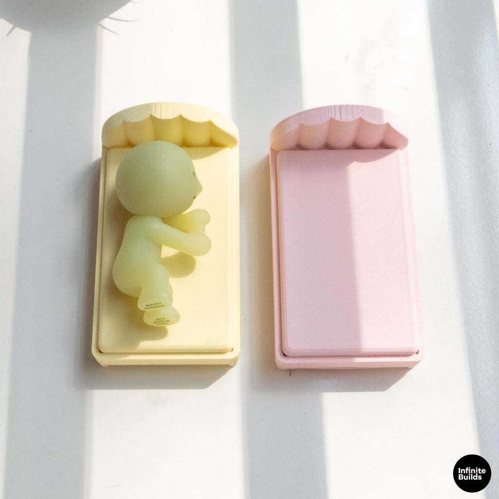 Smiski Mini Bed | 1:12 Scale 3D Printed Miniature Bed | Smiski Display Furniture | Desk Decor Gift for Smiski Collectors
