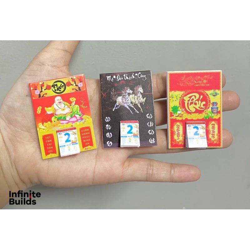 Miniature Vietnamese Calendar: Dollhouse New Year Accessory (Set of 2)