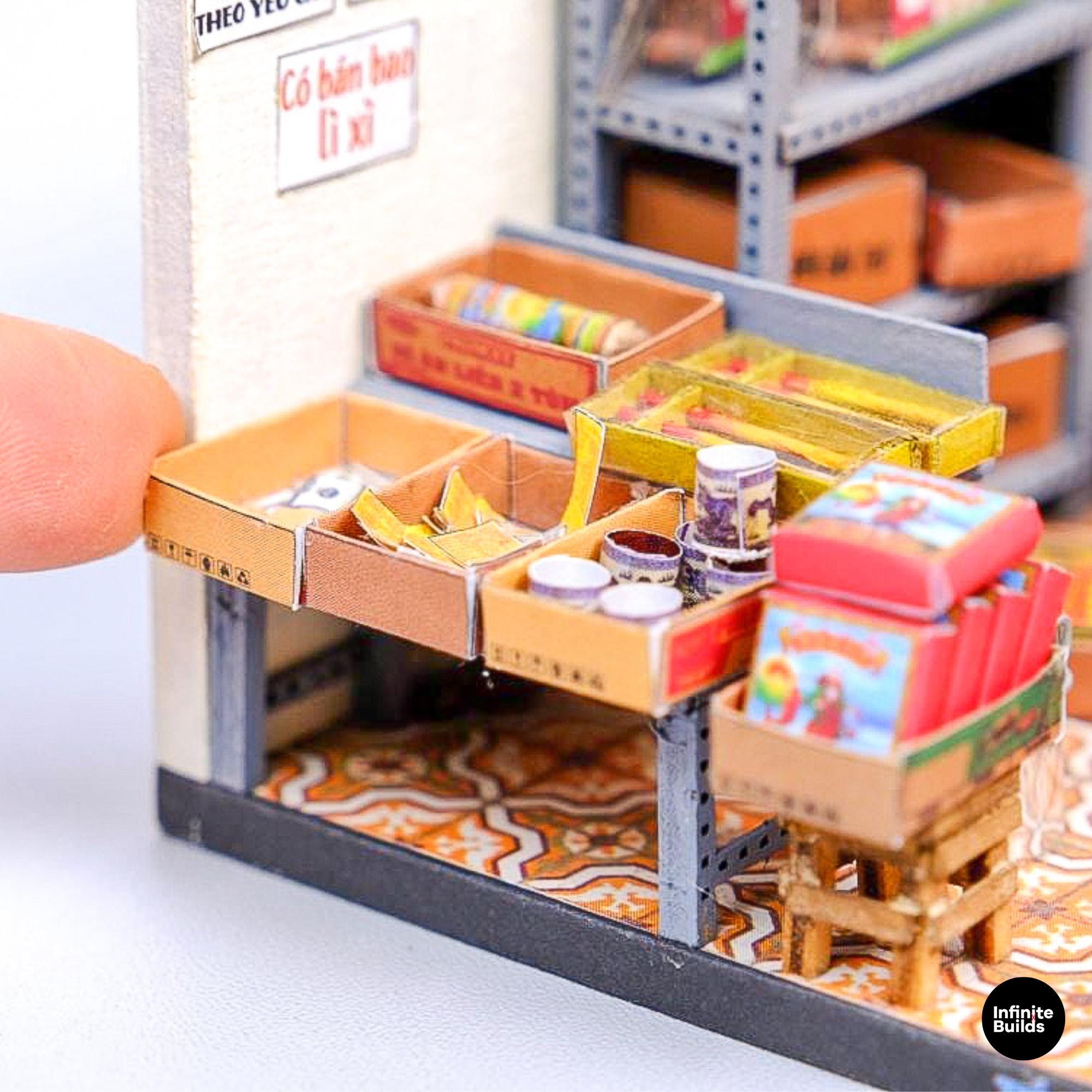 Vietnamese Spirit Money Store Miniature Diorama | Old Saigon Joss Paper Shop | Handmade Vietnam | 1:12 Scale DIY Kit