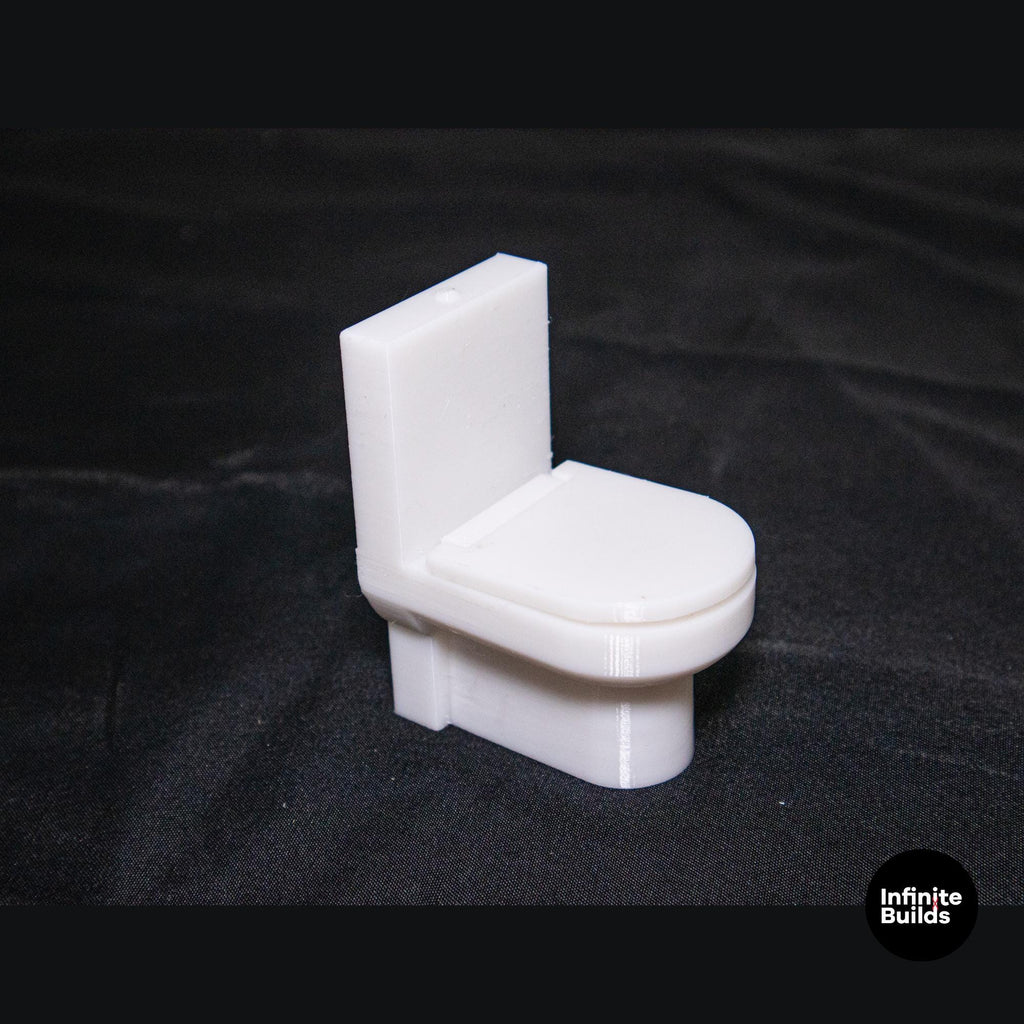 Miniature Modern Dollhouse Toilet - 1:12 Scale - Set of 2