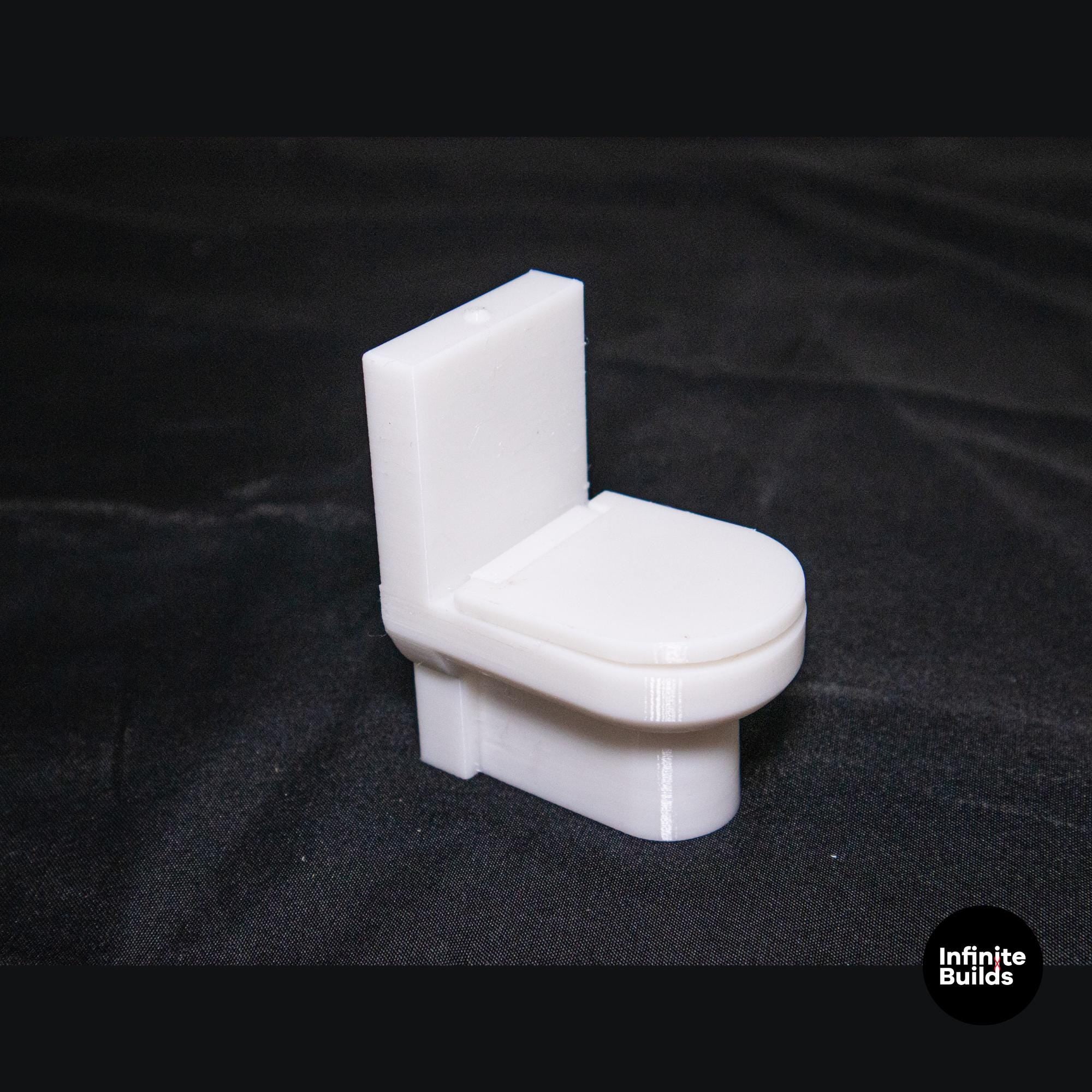 Miniature Modern Dollhouse Toilet - 1:12 Scale - Set of 2