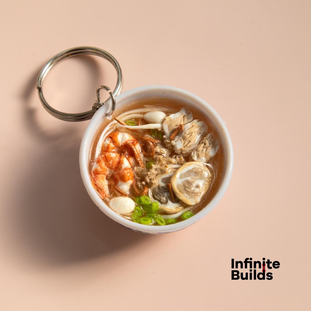 Nam Vang Noodle Soup Keychain: Miniature Vietnamese Food Charm