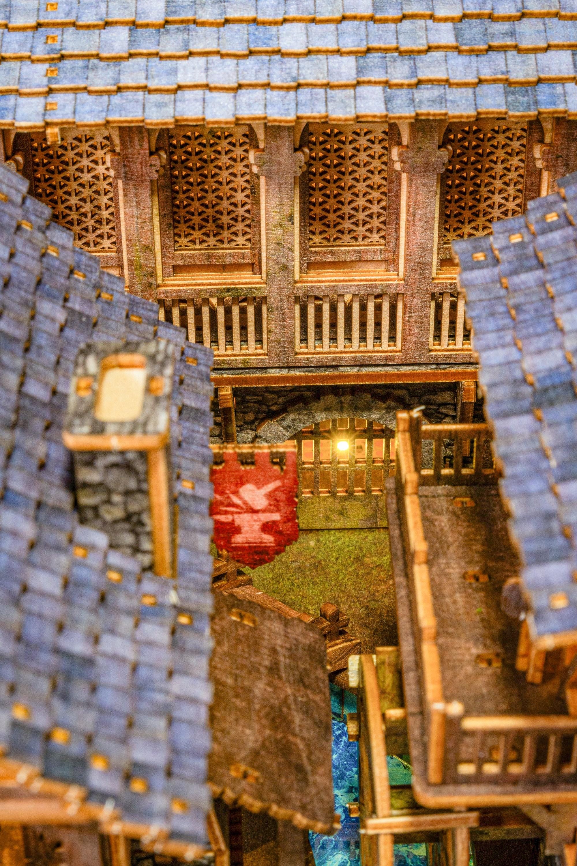 Heartbrook Village DIY Book Nook: Miniature Wooden House Diorama with LED